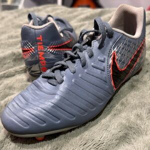 Nike Tiempo Kids Sneakers - Gray and Orange